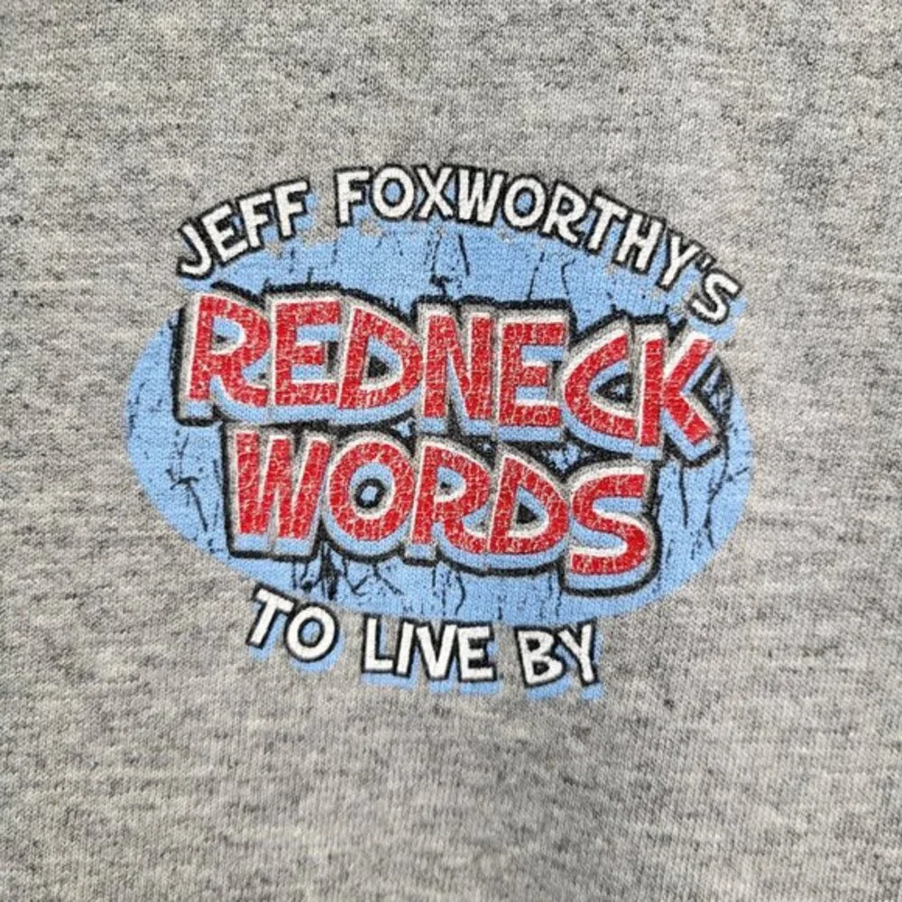 Jeff Foxworthy Men Shirt XL Gray Redneck Words To‎ Live By Skillet Short Sleeve